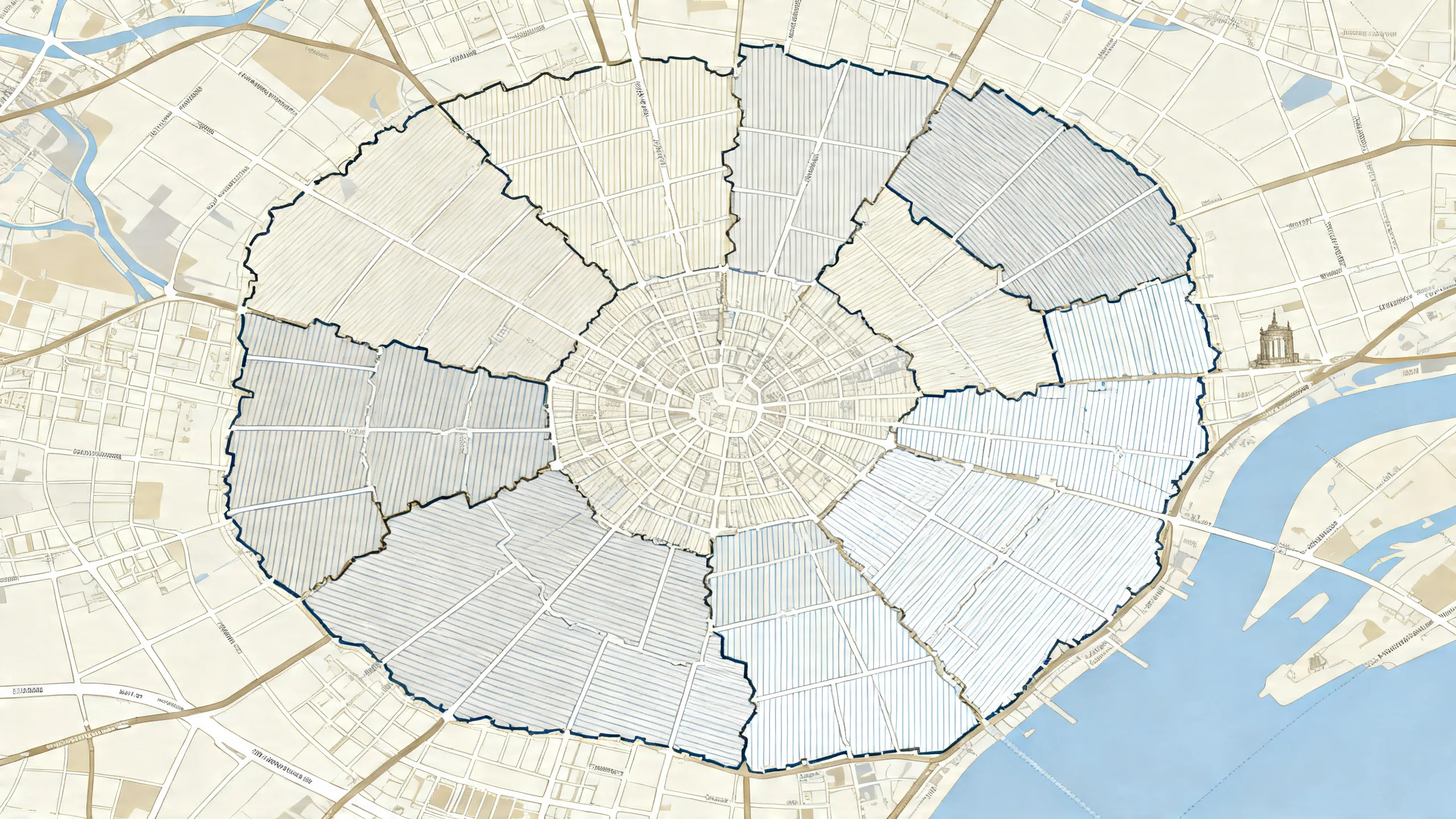 Carte détaillée des arrondissements de Paris dans un contexte professionnel administratif