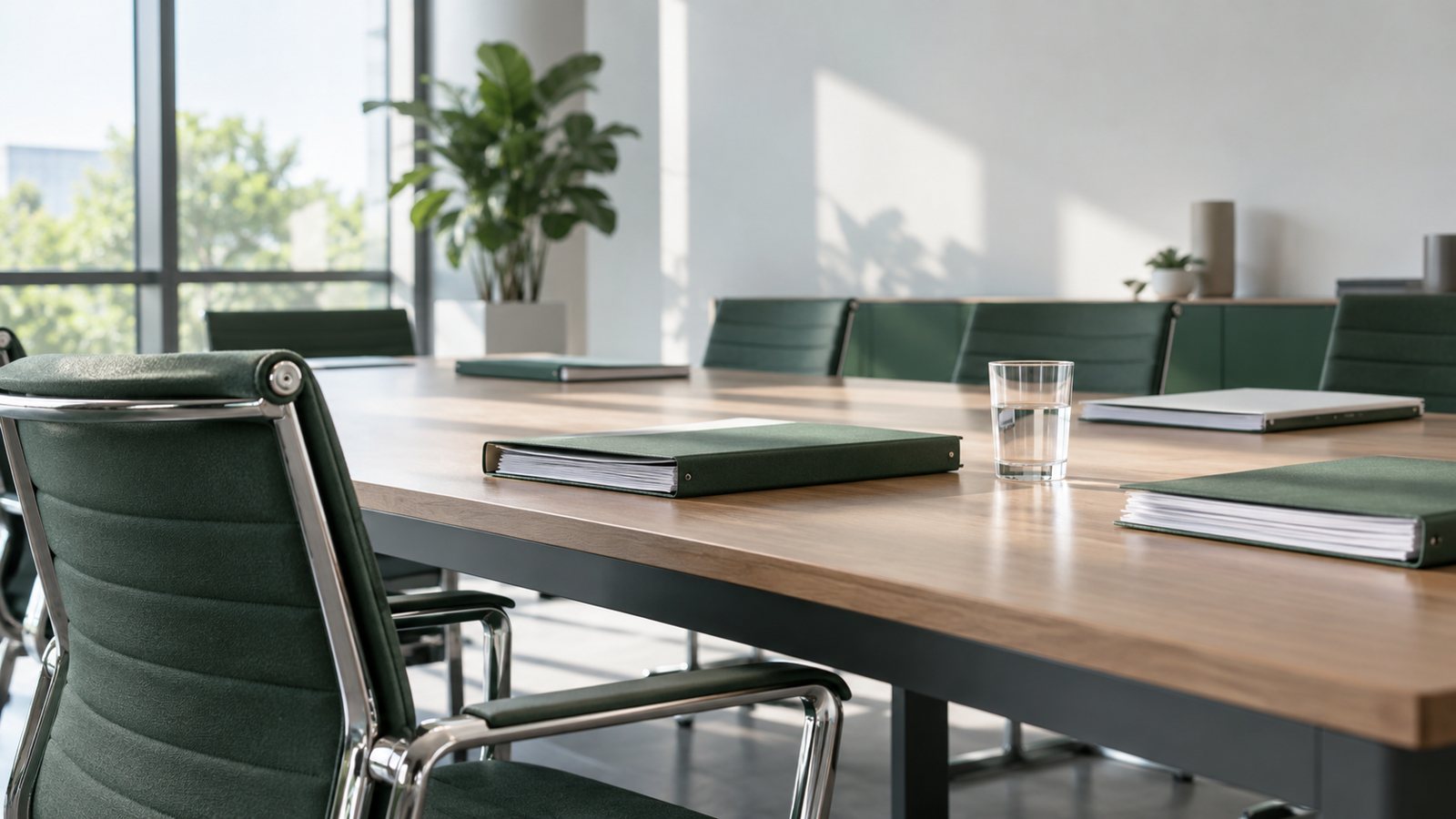 Salle de réunion RH préparée pour examiner les règles de paie AT/MP